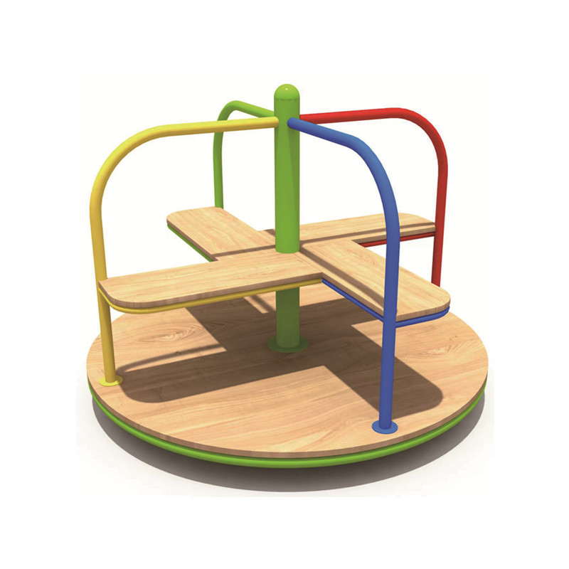 Kids Outdoor Merry Go Round - Drewniana karuzela z konikami na zewnątrz,