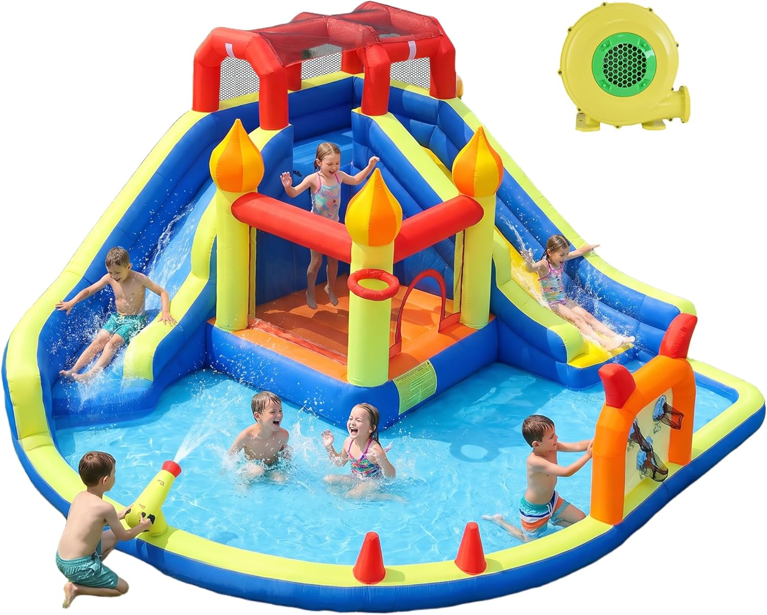 Kids Outdoor House - Dmuchany zamek dla dzieci z dwoma