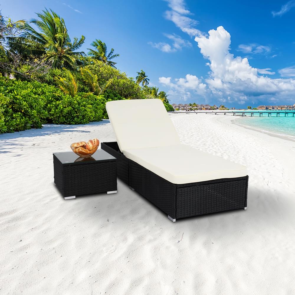 Kids Outdoor Lounger Chair - Regulowane leżaki ogrodowe z rattanu PE,