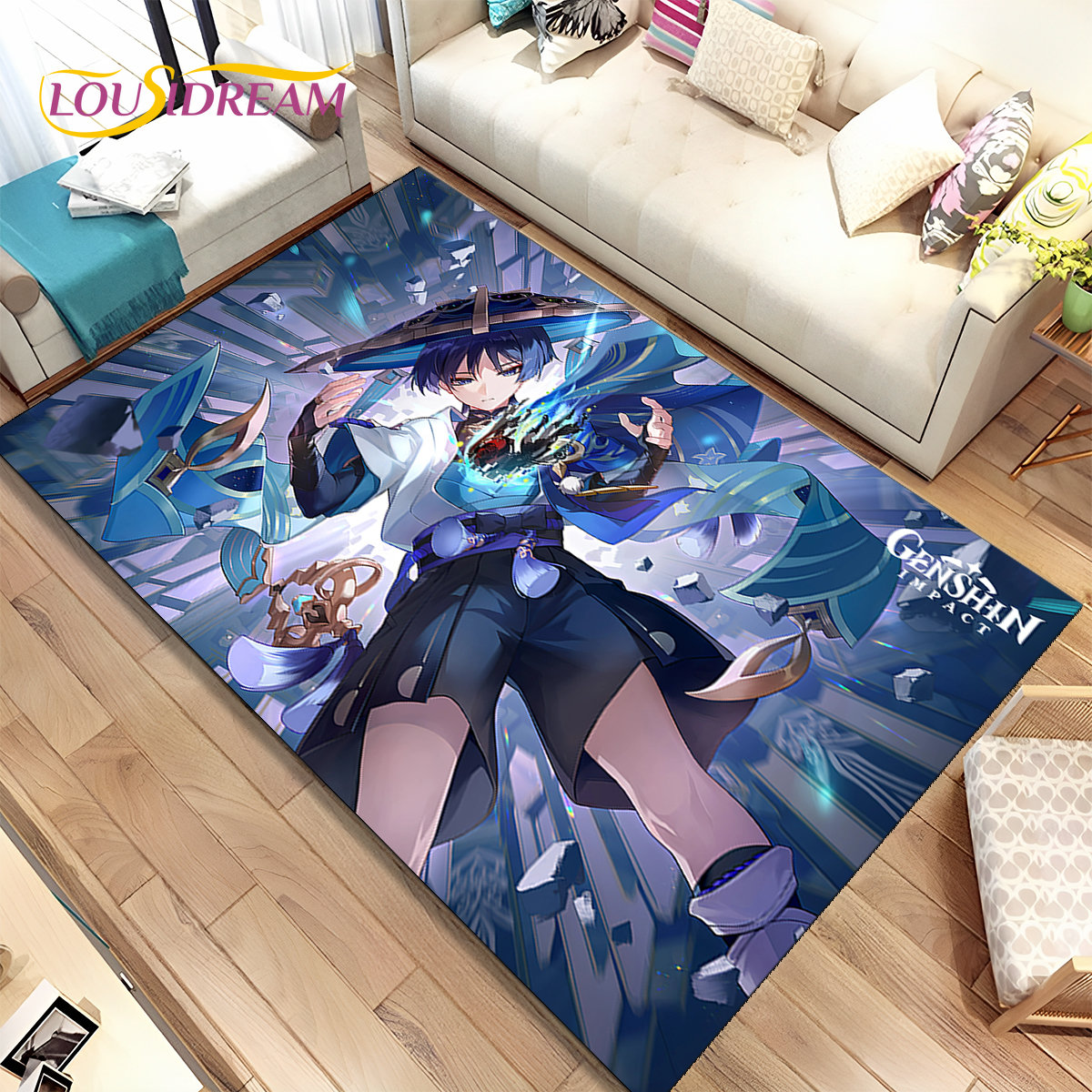 Kids Outdoor Area - Genshin Impact Cartoon Game Area Dywanik,