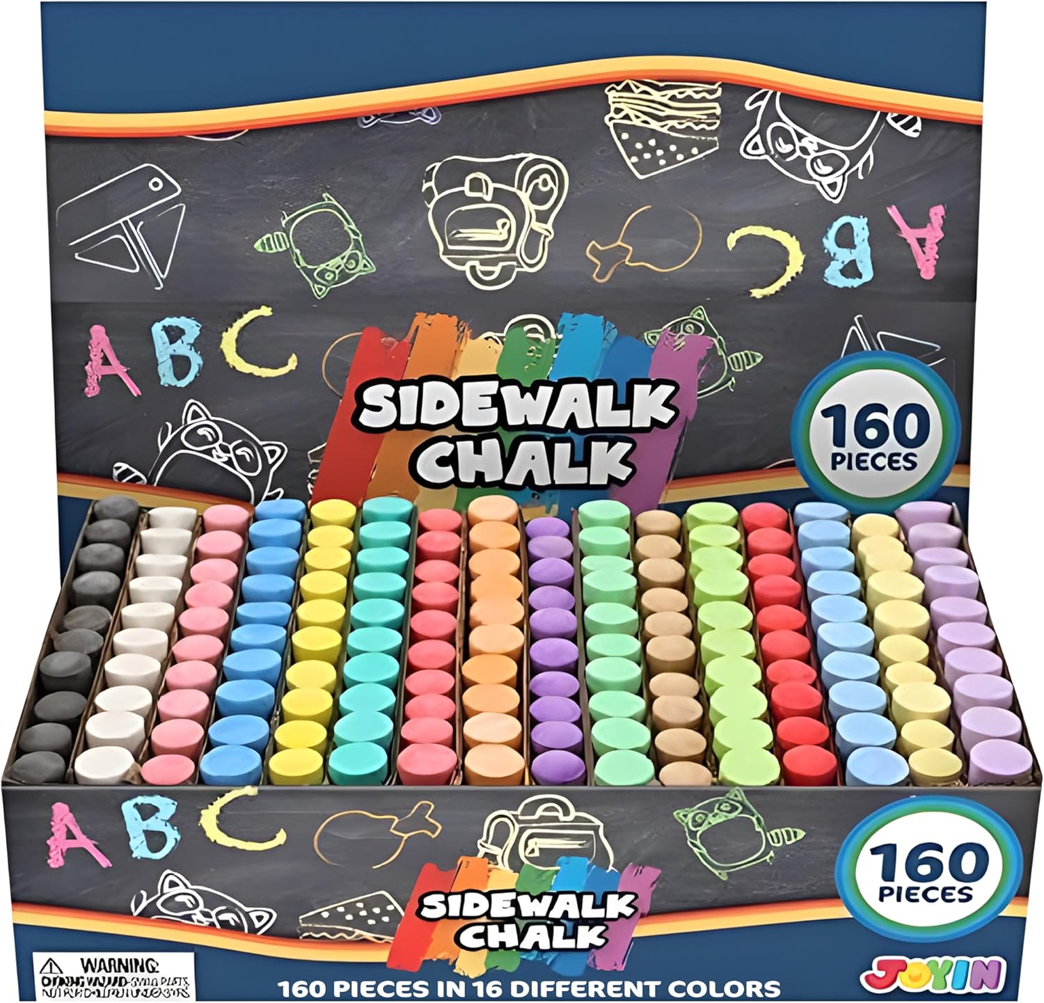 Chalk Outdoor Jumbo - Zestaw 160 kred do chodników, nietoksyczne,