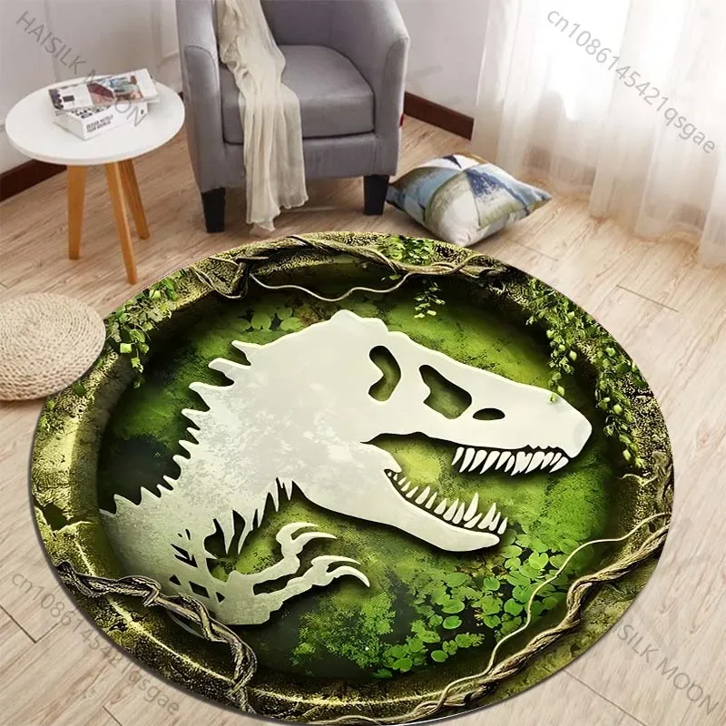 Kids Outdoor Mat Waterproof - Okrągłe dywany z nadrukiem dinozaurów HD