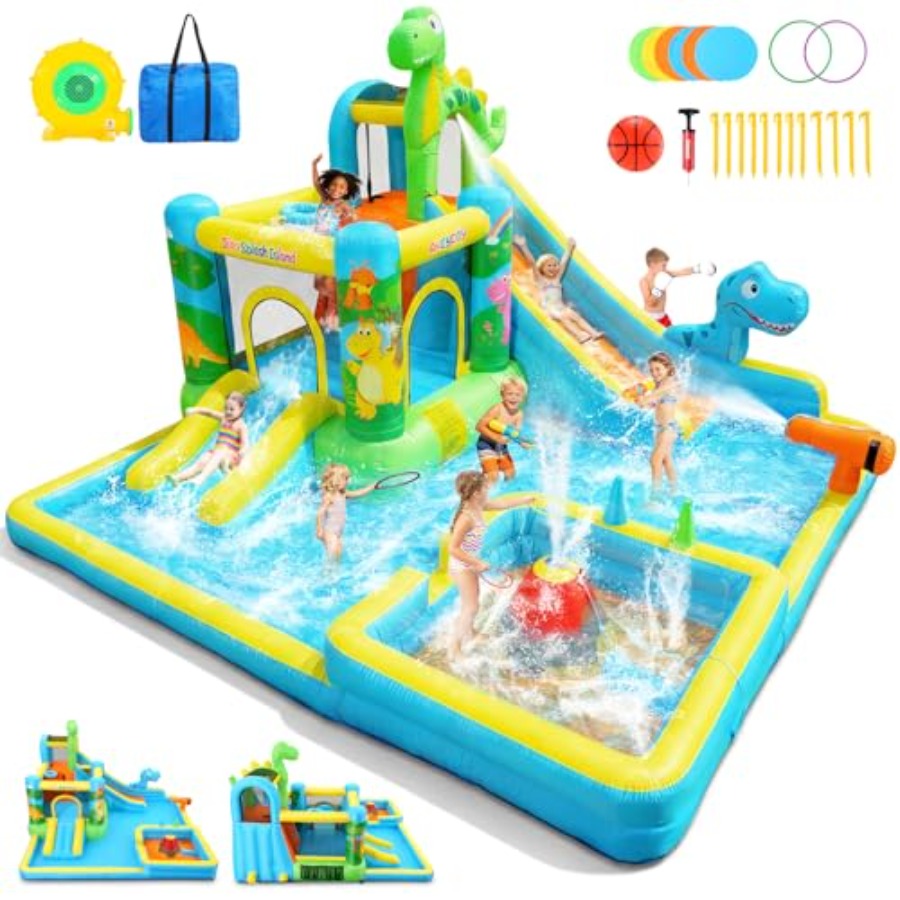 Kids Outdoor Bounce House - Nadmuchiwana zjeżdżalnia wodna na zewnątrz: dmuchany