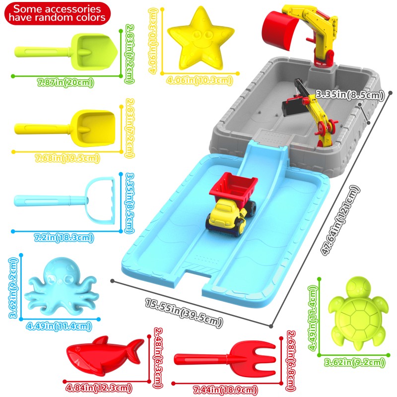 Kids Outdoor Dump Truck - MQUDUO Zestaw do zabawy w piasku