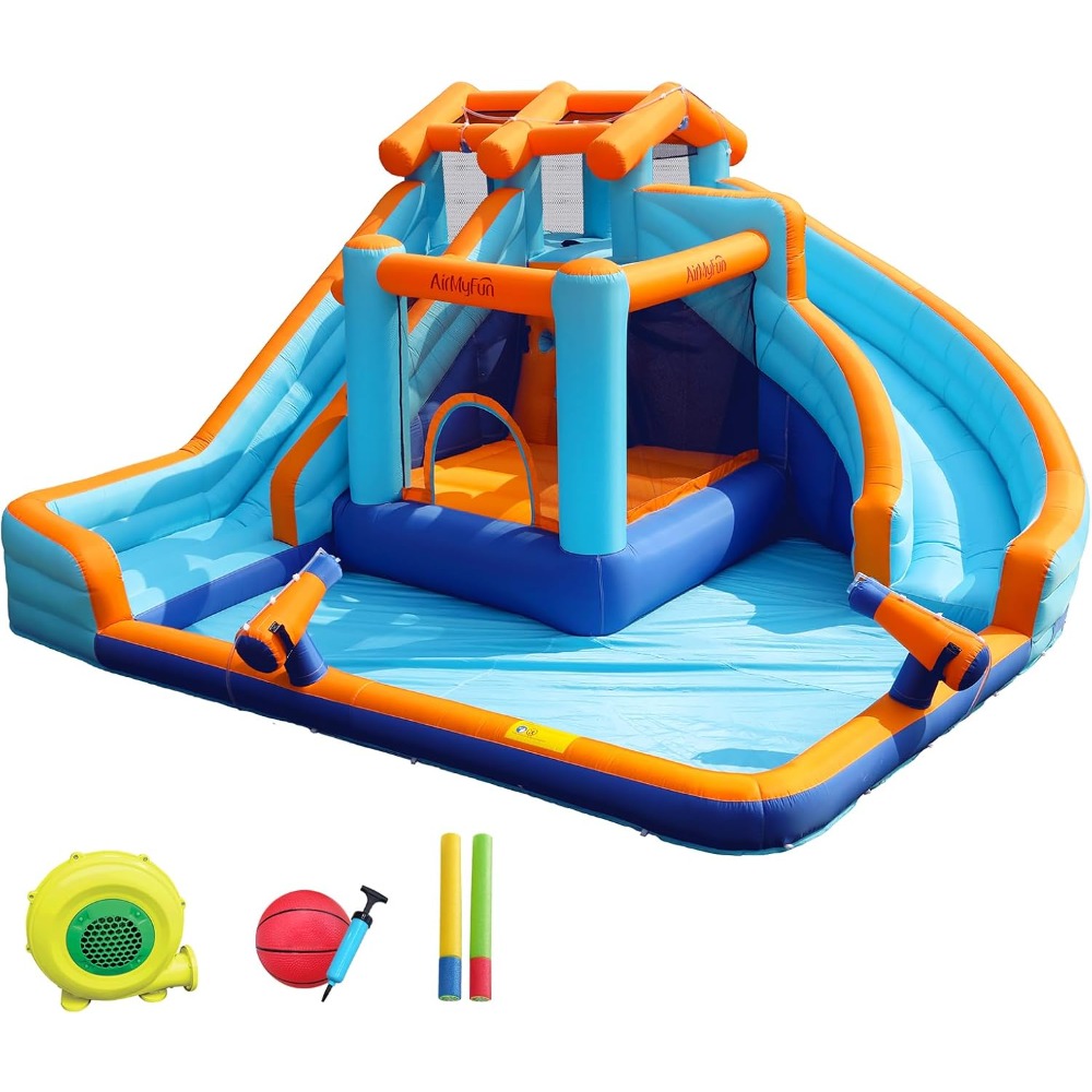 Kids Outdoor Bounce House - Duży dmuchany zamek z wodną zjeżdżalnią,