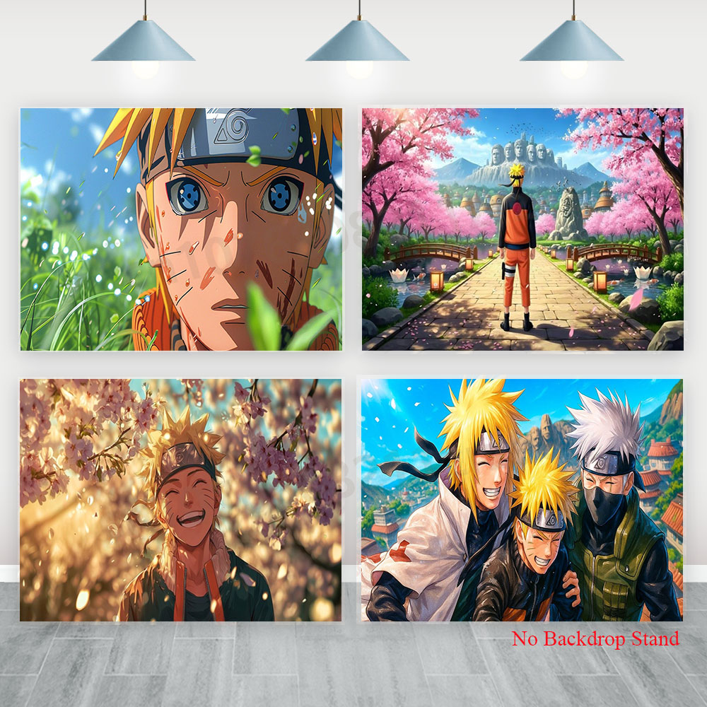 Kids Outdoor Movies - Tło Naruto Baner Urodzinowy dla Chłopców