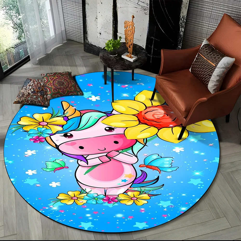 Okrągły dywan z motywem jednor – Kids Outdoor Mat Waterproof recenzja i cena