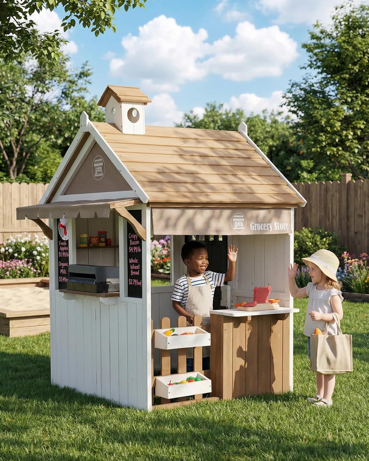 Drewniany domek dla dzieci 2w1 – Kids Outdoor Chalkboard recenzja i cena
