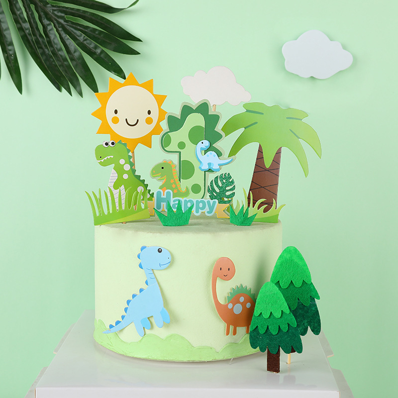 Dinozaur Palm Leaves Cake Topp – Kids Outdoor Merry Go Round recenzja i cena