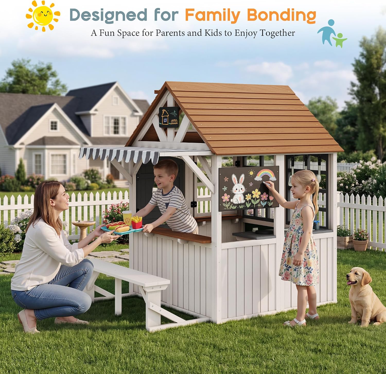 Wytrzymały domek dla dzieci z  – Kids Outdoor Chalkboard recenzja i cena