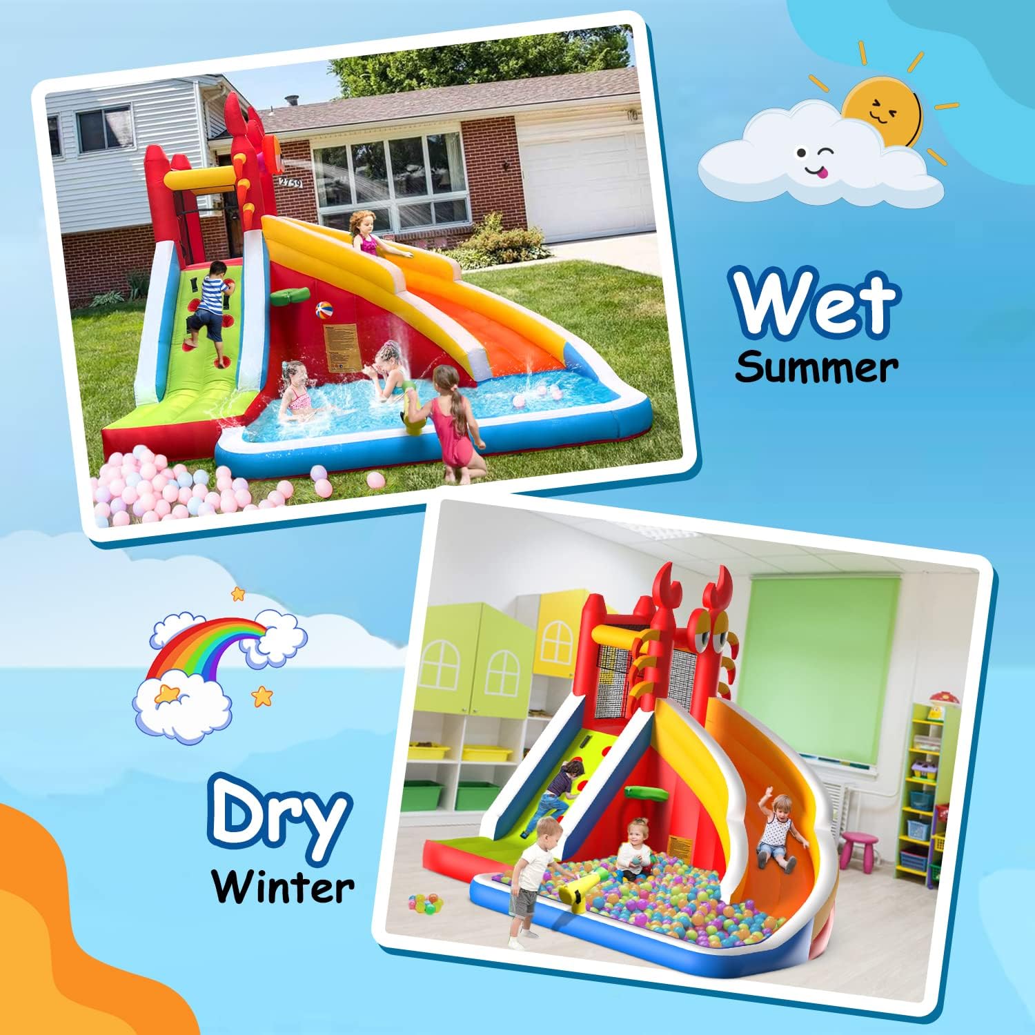 Duży dmuchany zamek do skakani – Kids Outdoor Bounce House recenzja i cena