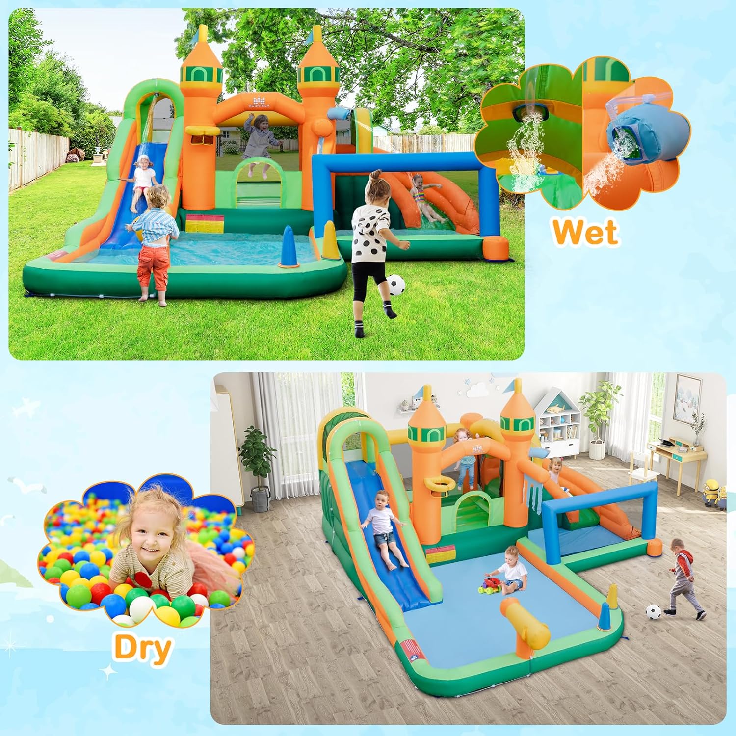 Nadmuchiwany park wodny 9 w 1  – Kids Outdoor Bounce House recenzja i cena