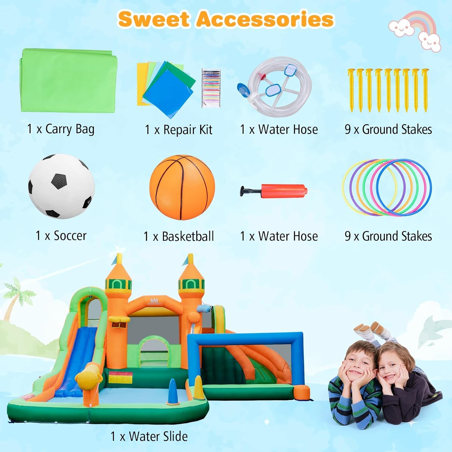 Nadmuchiwany park wodny 9 w 1  – Kids Outdoor Bounce House recenzja i cena