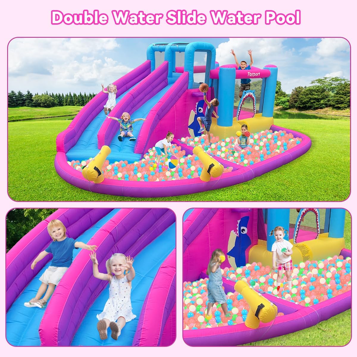 Dwupasmowe dmuchane zjeżdżalni – Kids Outdoor Bounce House recenzja i cena
