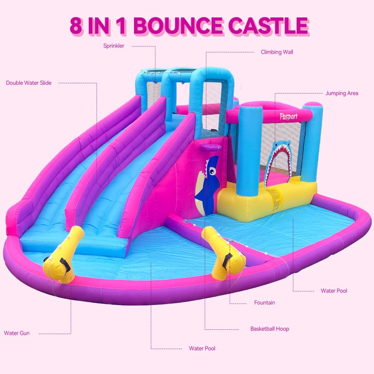 Dwupasmowe dmuchane zjeżdżalni – Kids Outdoor Bounce House recenzja i cena