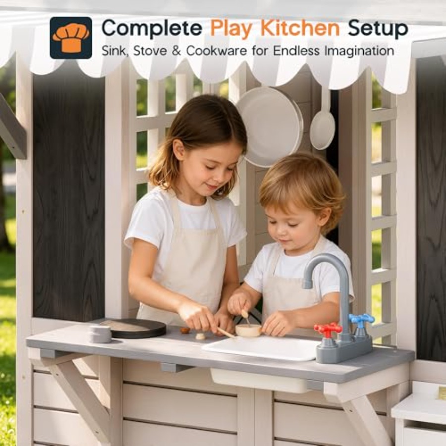 Drewniany domek do zabawy dla  – Kids Outdoor Chalkboard recenzja i cena