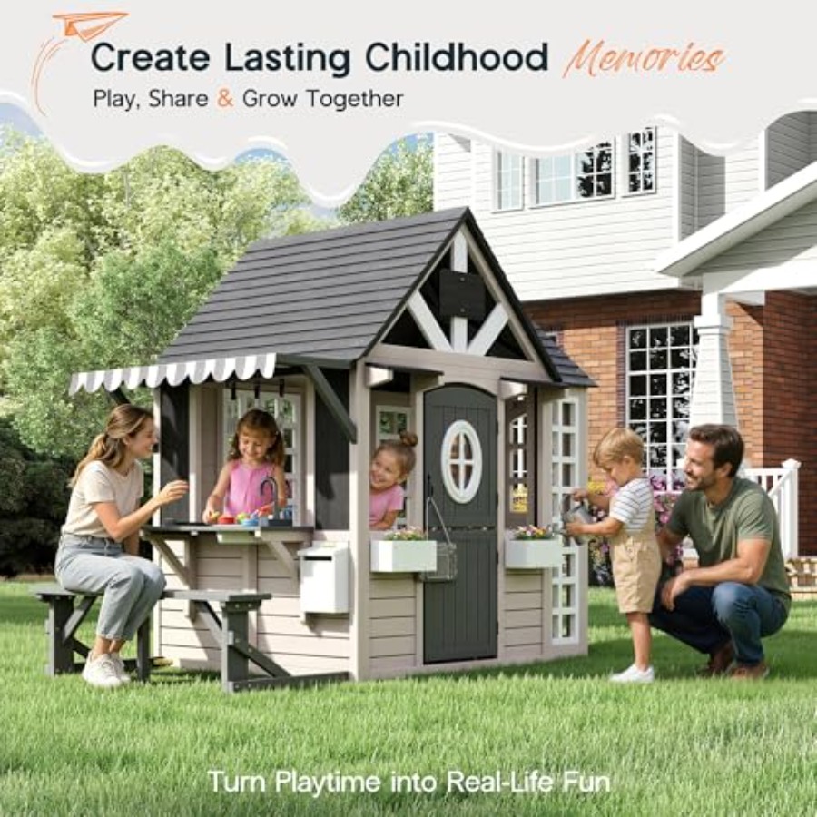 Drewniany domek do zabawy dla  – Kids Outdoor Chalkboard recenzja i cena